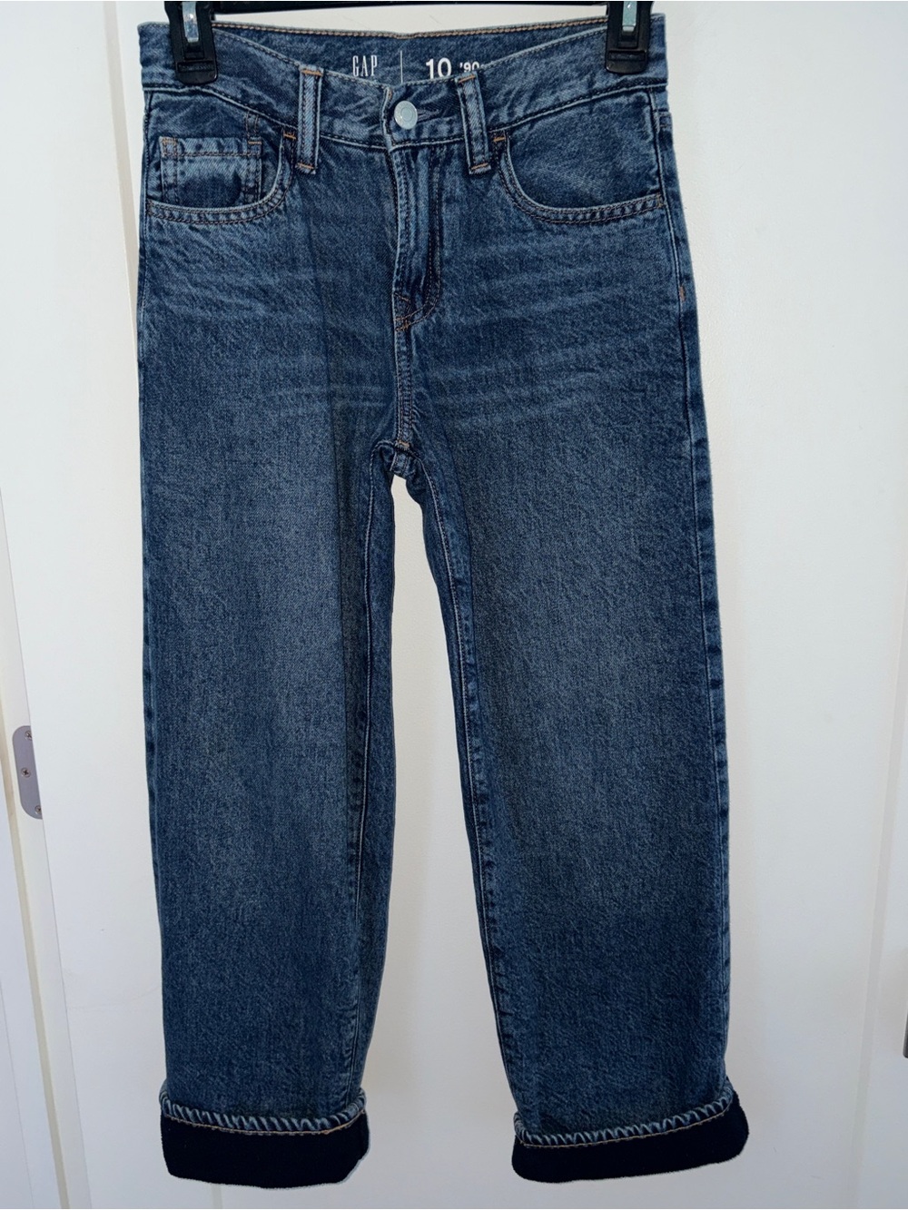 GAP kids '90's loose fit fleece lined jeans boy's sz 10 EUC LN